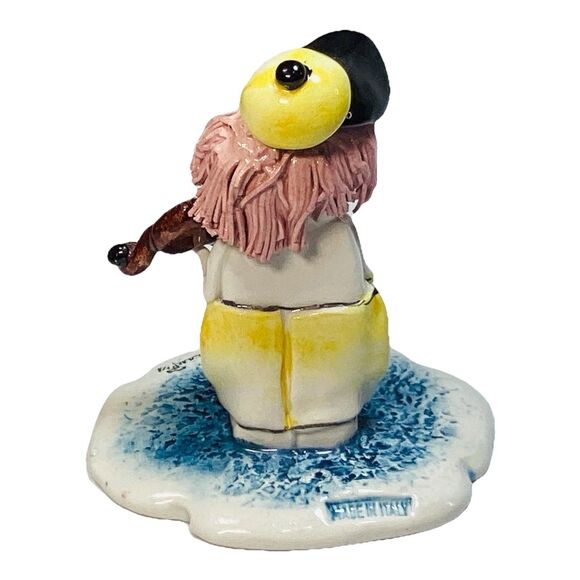 Vintage Signed ZamPiva Art Pottery Spagetti Musician Clown Italy 3.75 - Picture 4 of 7